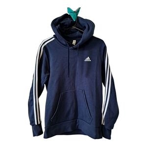 Adidas Originals Navy Blue 3-Stripes Hoodie (Size S/P)
